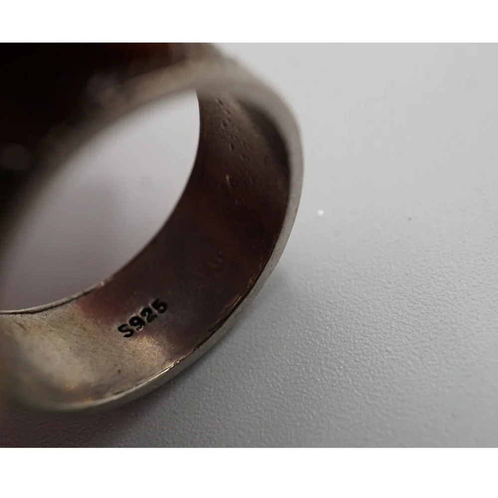 Mens Sterling Silver Zero F*C*s Statement Band Ring 925 Size 10.5 Heavy 8.18g